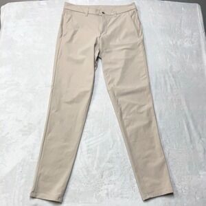 Lululemon Commission Slim Fit Golf‎ Pants Khaki Beige LM5AF3S Mens 33 Fits 34x34